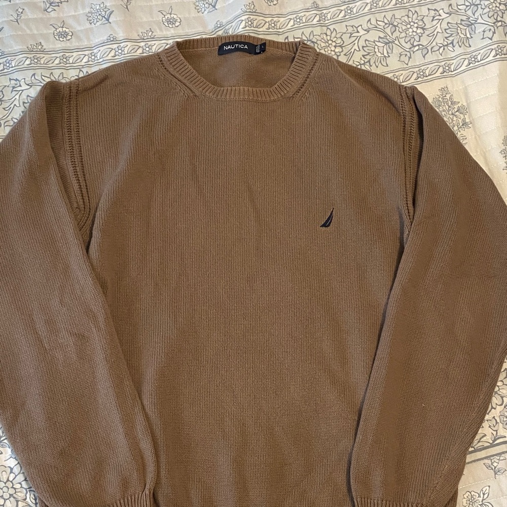 Nautica Men's Tan Crewneck Sweater
